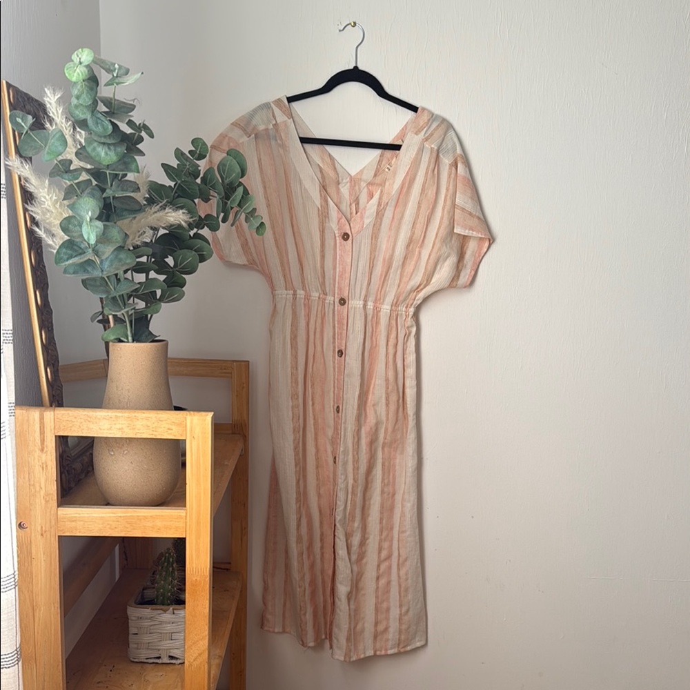 Roxy Button Down Dress Striped Dress